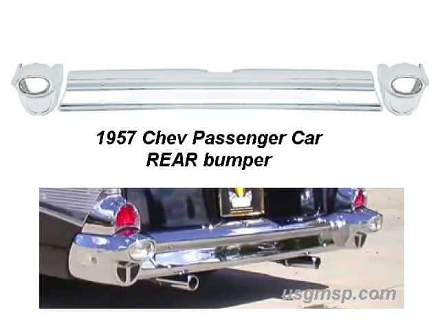 57 Chev Bumper: REAR - 3 pce